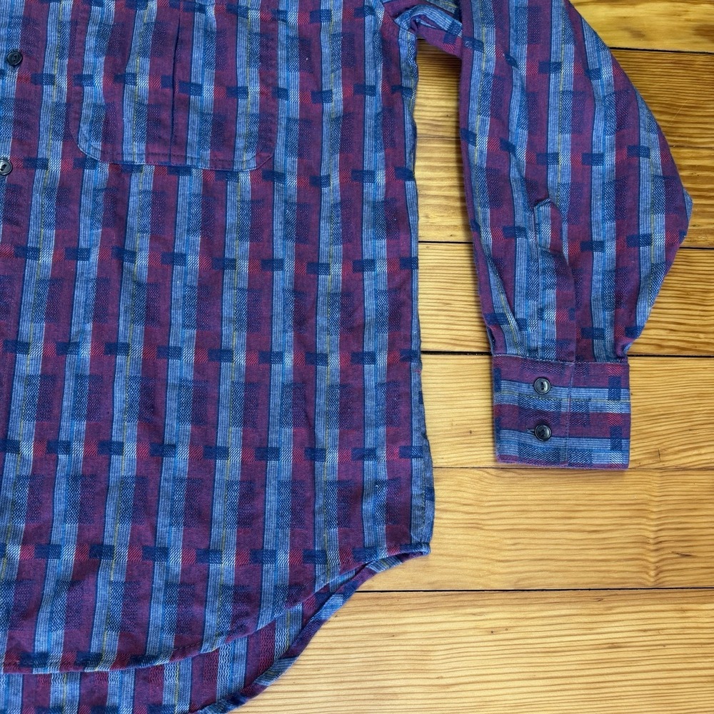 Vintage Levi Strauss Sutter Creek Cotton Flannel Plaid Button Up Shirt Large Red - Picture 7 of 13